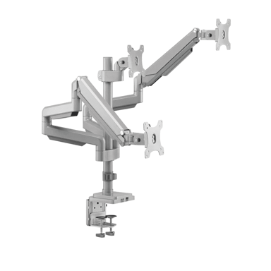 ERGO OFFICE Stolni nosač za tri monitora ER-408G, 17"–32", do 21 kg, siva